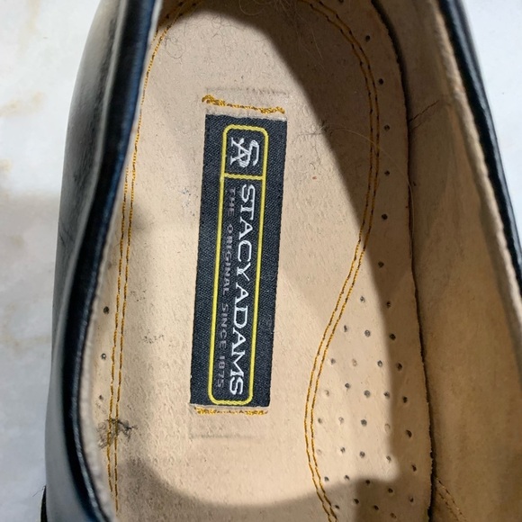 Stacy Adams Slip on Textured Black Leather Buckle Loafers Sz 10 - Picture 4 of 8